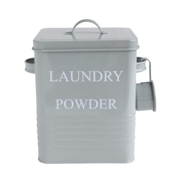 White Laundry Detergent Container with Scooper (7 x 9.25 x 6 In