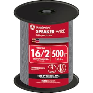 500 ft. 16/2 Grey Stranded CU In-Wall CMR/CL3R Speaker Wire