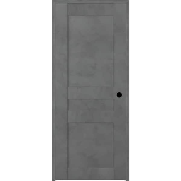 Belldinni 24 in. x 80 in. Vona Left-Handed Solid Core Dark Urban Textured Wood Single Prehung Interior Door