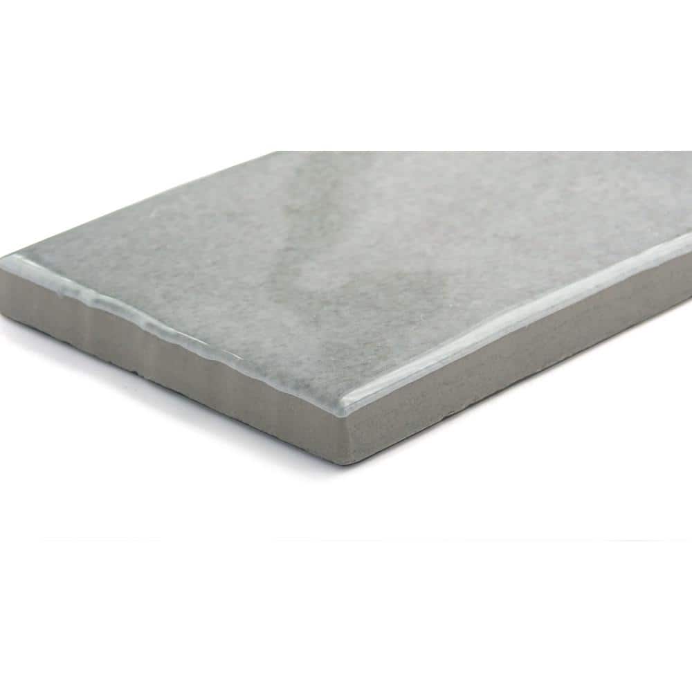 Passion 3" x 8" Glossy Gray Porcelain Wall Tile