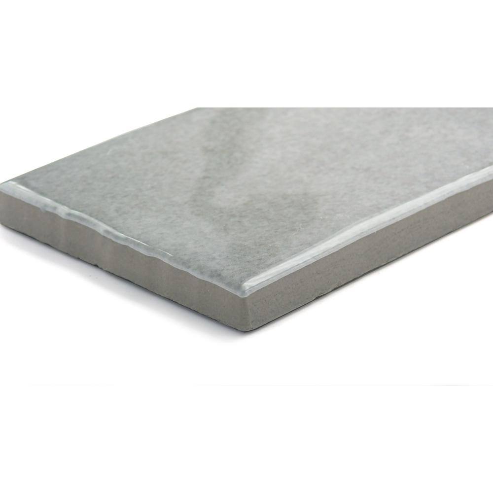 Passion 3" x 8" Glossy Gray Porcelain Wall Tile