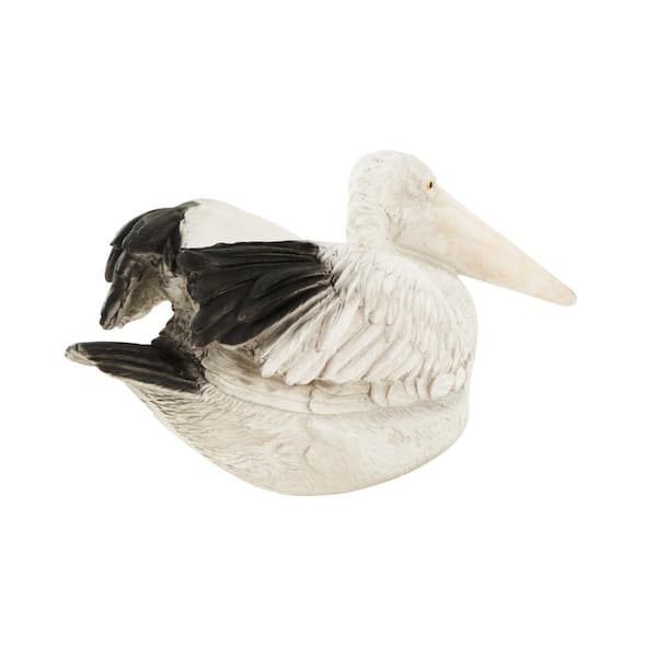 13 in. x 33 in. x 16 in. Medium Light Gray Resin Pelican Textured Planter with Black Accents