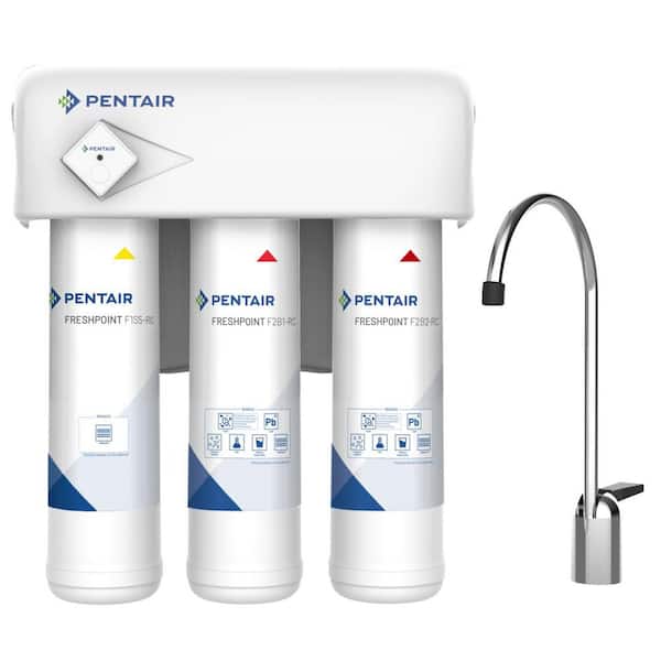 PENTAIR FreshPoint 3-Stage Monitored Under Sink Water Filtration System, NSF Certified to Reduce PFOA/PFOS