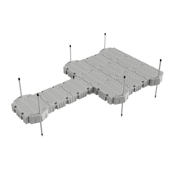 Tommy Docks Flexx Flex 24 ft. Extended Platform Floating Dock Package Pipe Guides