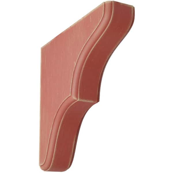 Ekena Millwork 1-3/4 in. x 7-1/2 in. x 7-1/2 in. Salvage Red Stratford Wood Vintage Decor Bracket
