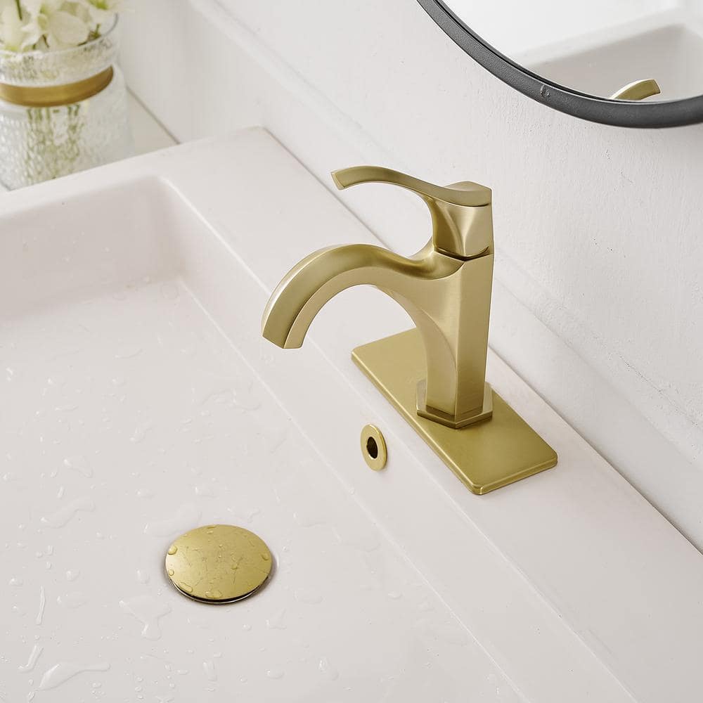 Brushed Gold Single-Handle Modern Bathroom Faucet