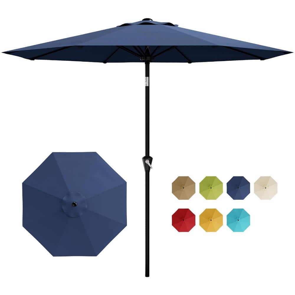 10FT Patio Umbrella, Crank Lift and Push Button Tilt, 8 Ribs, UV Protection Waterproof Canopy for Pool, Deck, Navy blue price history on PriceWatchPro