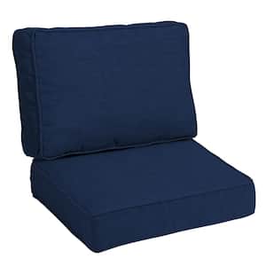 24 in. x 24 in. Modern Outdoor Deep Seating Cushion Set in Sapphire Blue Leala