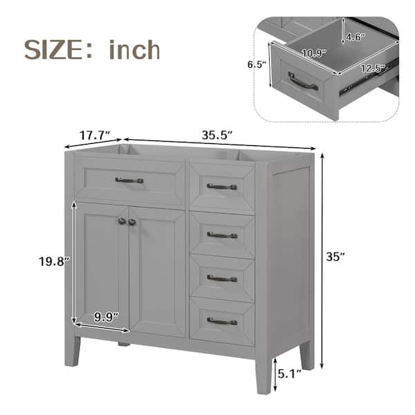 [ゆゆ] Amazon.com: JIVOIT 36 Inch Bathroom Vanity Cabinet with