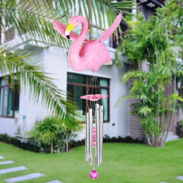Flamingo Windchime Sun Light Catcher Garden Ornament Decor Outdoor Wind Chimes 