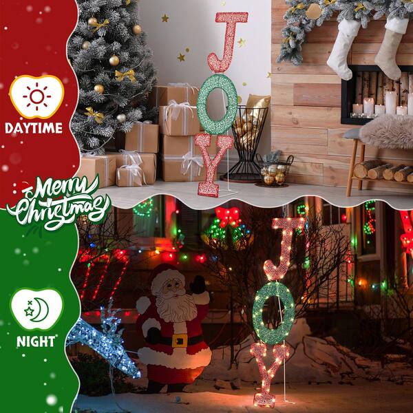 Karl home 39 in. Red Green 2D JOY Christmas Decoration with