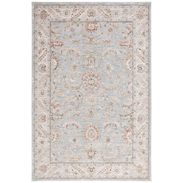 SAFAVIEH Hamilton Blue/Gold 5 ft. x 8 ft. Floral Border Area Rug