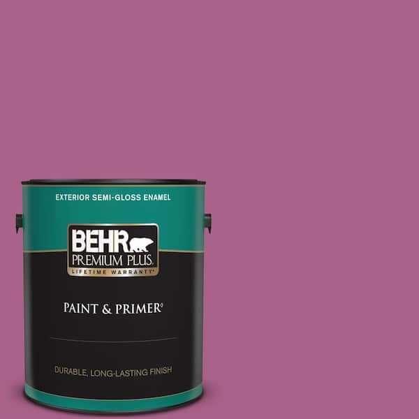 BEHR PREMIUM PLUS 1 gal. #690B-6 Wild Mulberry Semi-Gloss Enamel Exterior Paint & Primer
