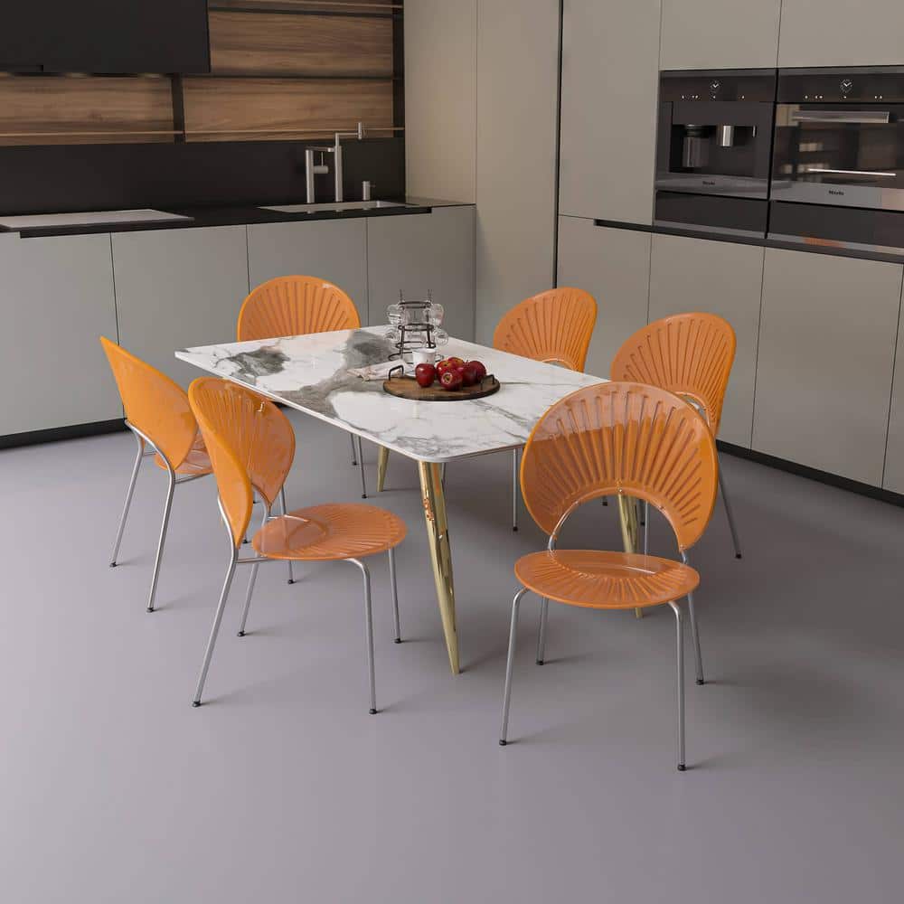 Amber High Back Metal Side Chair with Chrome Legs