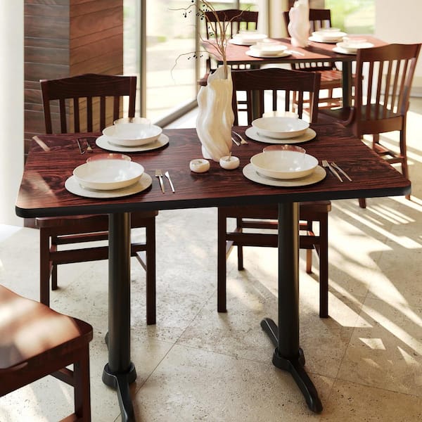 Carnegy Avenue Glenbrook 30 in. x 48 in. Black/Mahogany Rectangle Table Top with Reversible Laminate Top
