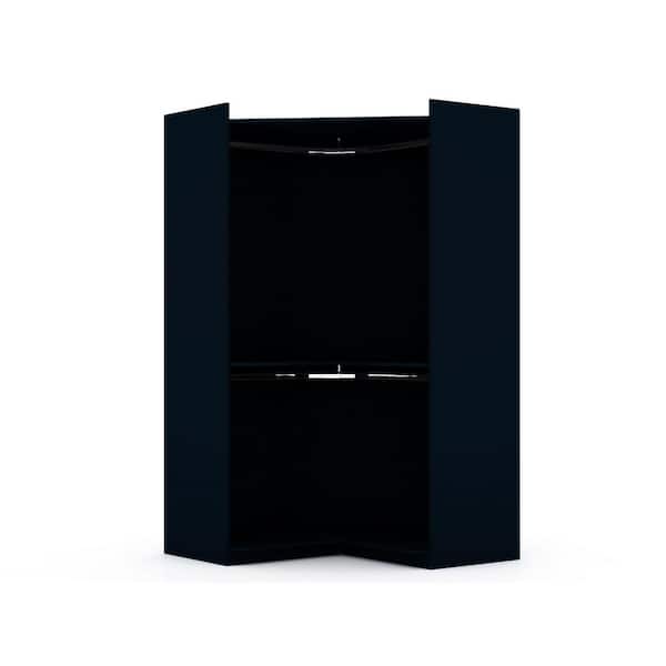 Ramsey Modern Tatiana Midnight Blue Composite Wood 65.91 in. W Open Corner Armoire Closet with Hanging Rods