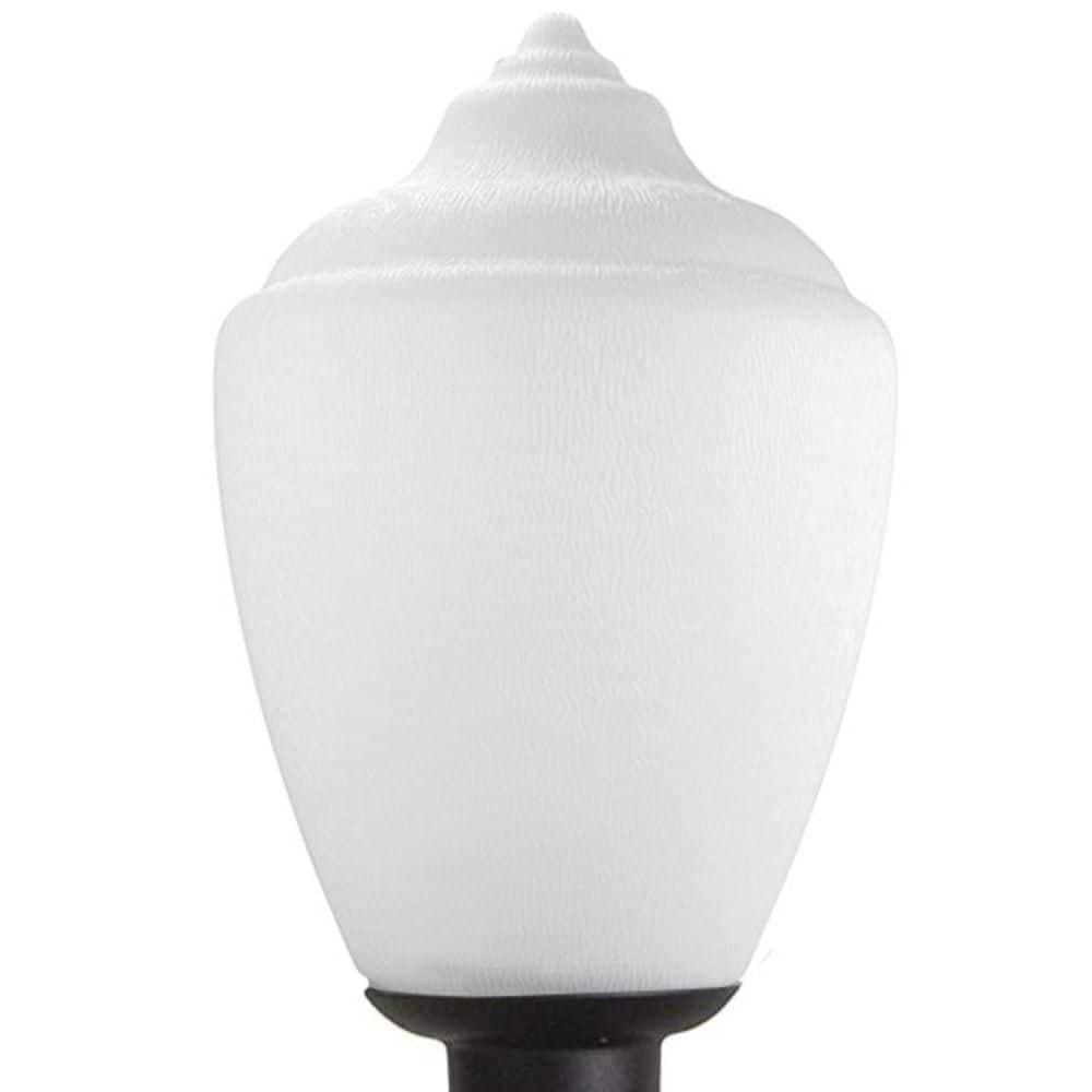 19 in. 1-Light Flame Tip Opal Poly and Black Aluminum Hardwired Weather Resistant Outdoor Post Light with 3000K LED Bulb price history on PriceWatchPro