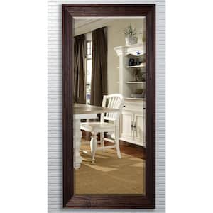 Oversized Brown Wood Cottage Farmhouse Rustic Mirror (71.25 in. H X 30.75 in. W)