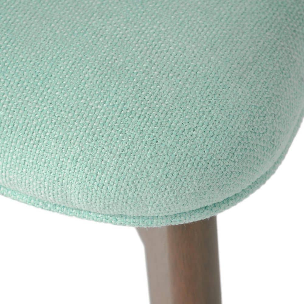 Mint Upholstered Side Chair with Natural Walnut Frame, Set of 2