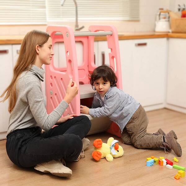 SDADI 2.88 ft. Reach Children's Plastic Learning Stool with 3