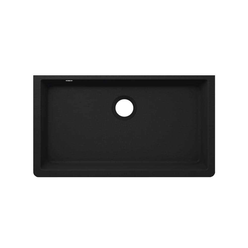 33 in. Undermount Single Bowl Quartz Kitchen Sink in Black price history on PriceWatchPro