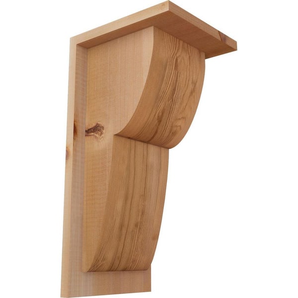 Ekena Millwork 7-1/2 in. x 8 in. x 16 in. Western Red Cedar Crestline Smooth Corbel with Backplate