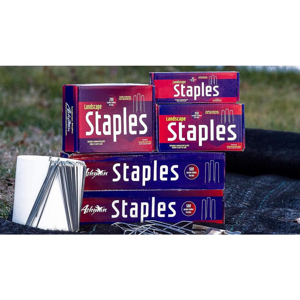 Heavy Duty Silver Galvanized Landscape Staples, 500 Count