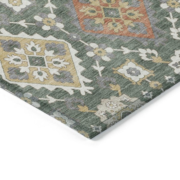 Chantille Machine Washable Indoor/Outdoor Abstract ACN2200 Green 10 ft. x 14 ft. Area Rug