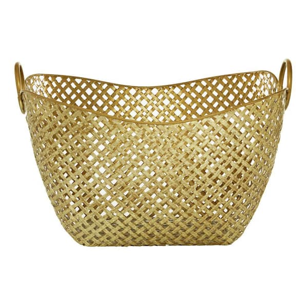 Gold Handle 2 Piece Storage Basket Solution Set