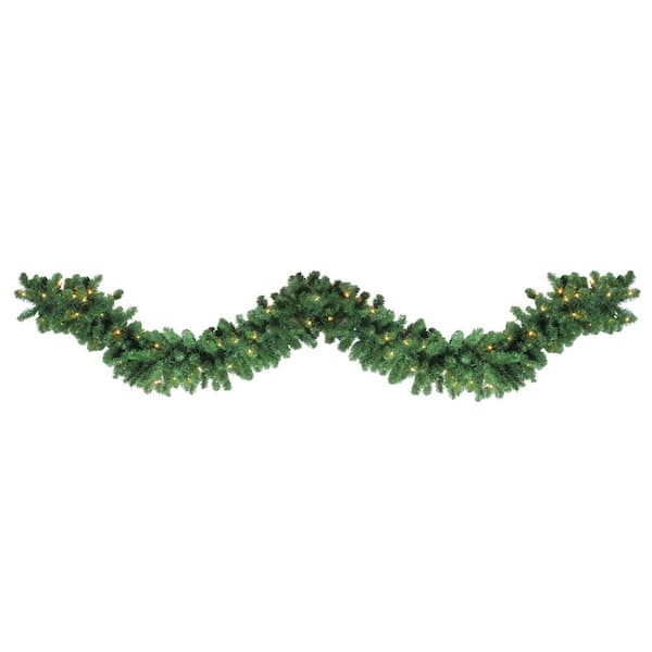 27 ft. x 14 in. Pre-Lit Olympia Pine Artificial Christmas Garland-Clear Lights