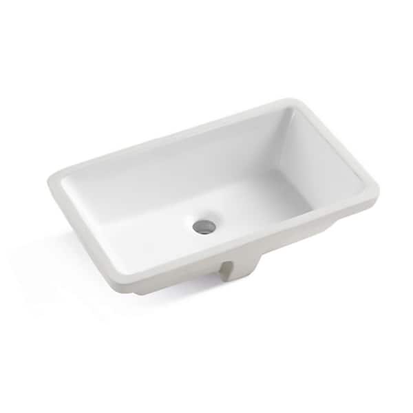 PROOX 20-7/8 in. Rectangular Undermount Bathroom Sink in White
