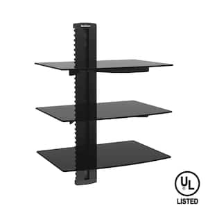 Universal Triple Shelf Wall Mount for A/V Components up to 8kg/17.6 lbs. (x3), Black