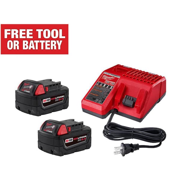 Milwaukee M18 18-Volt Lithium-Ion XC Starter Kit with Two 5.0Ah Batteries  and Charger 48-59-1852B The Home Depot