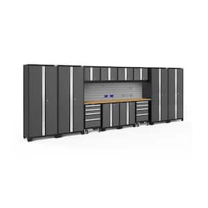 Bold Series 14-Piece 24-Gauge Steel Garage Storage System in Gray (216 in. W x 77 in. H x 18 in. D)