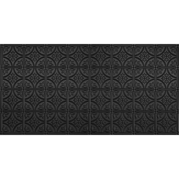 Global Specialty Products Dimensions 2 ft. x 4 ft. Glue Up Tin Ceiling Tile in Matte Black