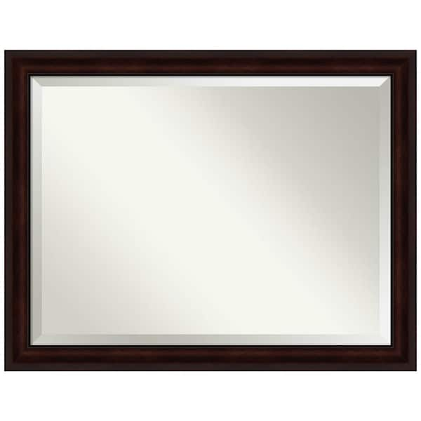 Amanti Art Medium Rectangle Coffee Bean Brown Beveled Glass Casual Mirror (35.25 in. H x 45.25 in. W)