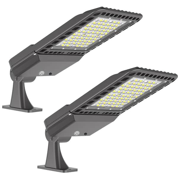 Honbei 800-Watt Equivalent Integrated LED Bronze Weather Resistant LED Parking Lot Area Light, 5000K 200W Arm Mount (2-Pack)