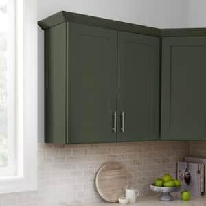 Avondale 27 in. W x 12 in. D x 30 in. H Ready to Assemble Plywood Shaker Wall Kitchen Cabinet in Fern Green