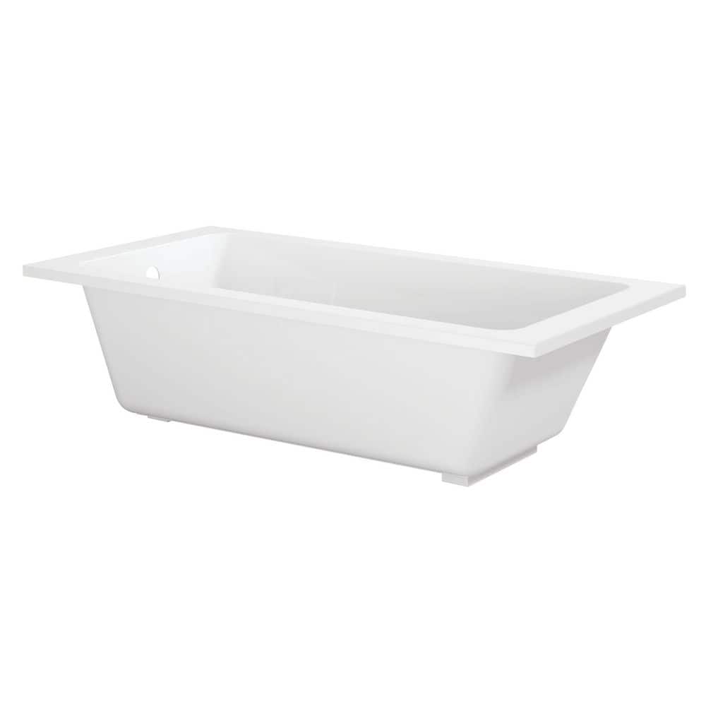 Aqua Eden 66.9 in. x 34 in. Acrylic Rectangular Drop-In Soaking Bathtub with Reversible Drain in Glossy White price history on PriceWatchPro