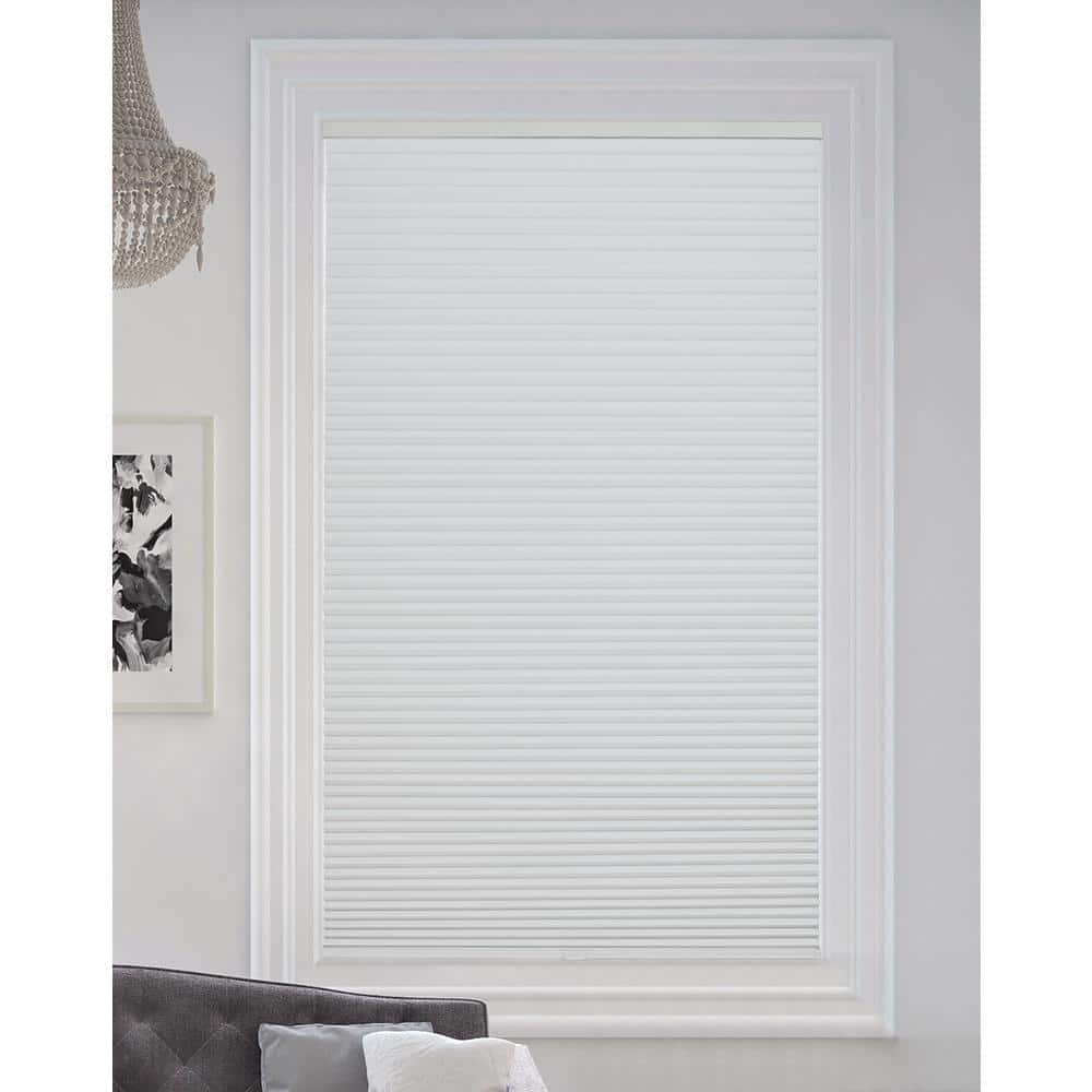 BlindsAvenue White Cordless Blackout Cellular Honeycomb Shade, 9/16 in ...