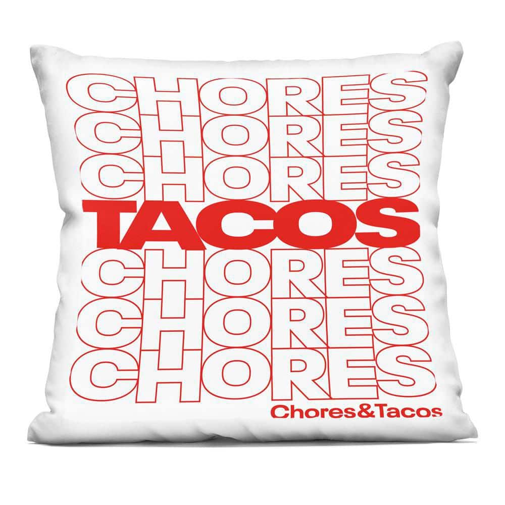 Tacos Over Chores Red Print Zipper Polyester 18 in. X 18 in. Throw Pillow price history on PriceWatchPro