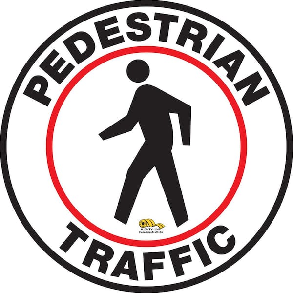 Mighty Line 12 in. Pedestrian Traffic Floor Sign