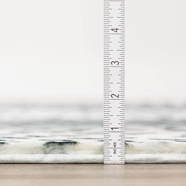 8' Round Black Animal Print Runner Rug