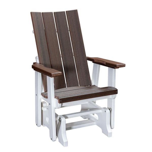 Brandon Series 27 in. 1-Person White High Density Polyethylene Plastic Outdoor Glider