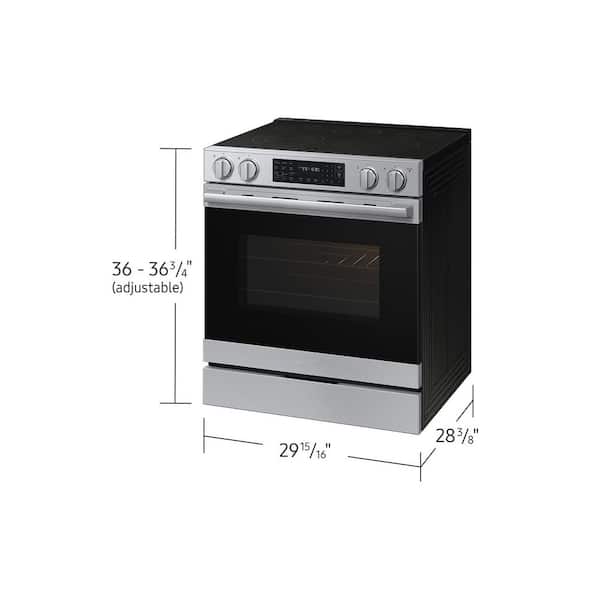 Bespoke 30 in. 5 burner Slide-In Electric Range in Stainless Steel with True Convection