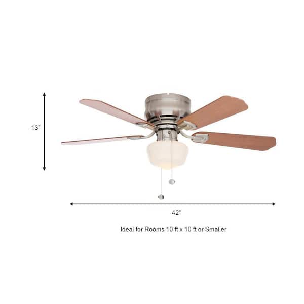 Led Indoor Brushed Nickel Ceiling Fan, Ceiling Fan Weights Home Depot