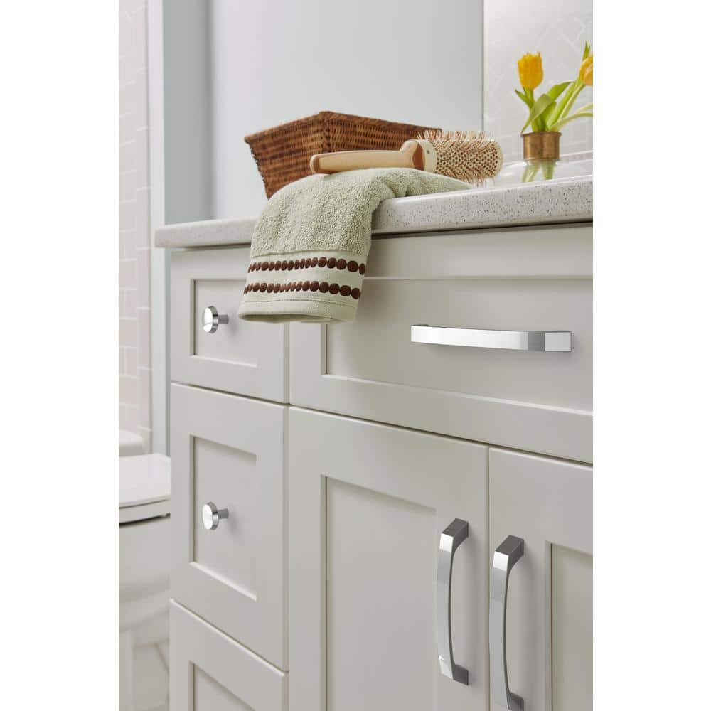 Modern Polished Chrome Arch Cabinet Pull with Mounting Hardware