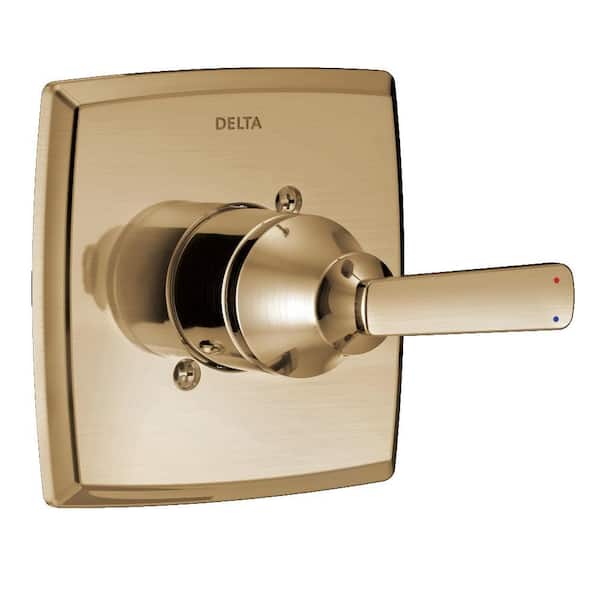 Delta Ashlyn Gold 1-Handle Wall Mount Valve Faucet Trim Kit in Champagne Bronze (Valve Not Included)