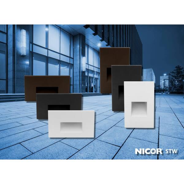 NICOR LED Step Light, Oil-Rubbed Bronze Horizontal Faceplate, Warm 2700K Glow For Decks, Hallways & Wet Locations
