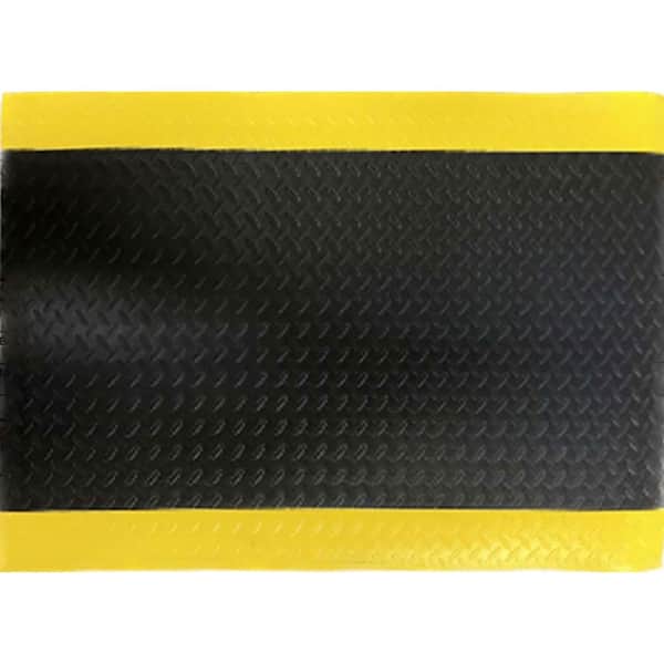 Mohawk Home Footlover Diamond Black/Yellow Stripe 36 in. x 48 in. Vinyl Indoor/Outdoor Anti Fatigue Mat